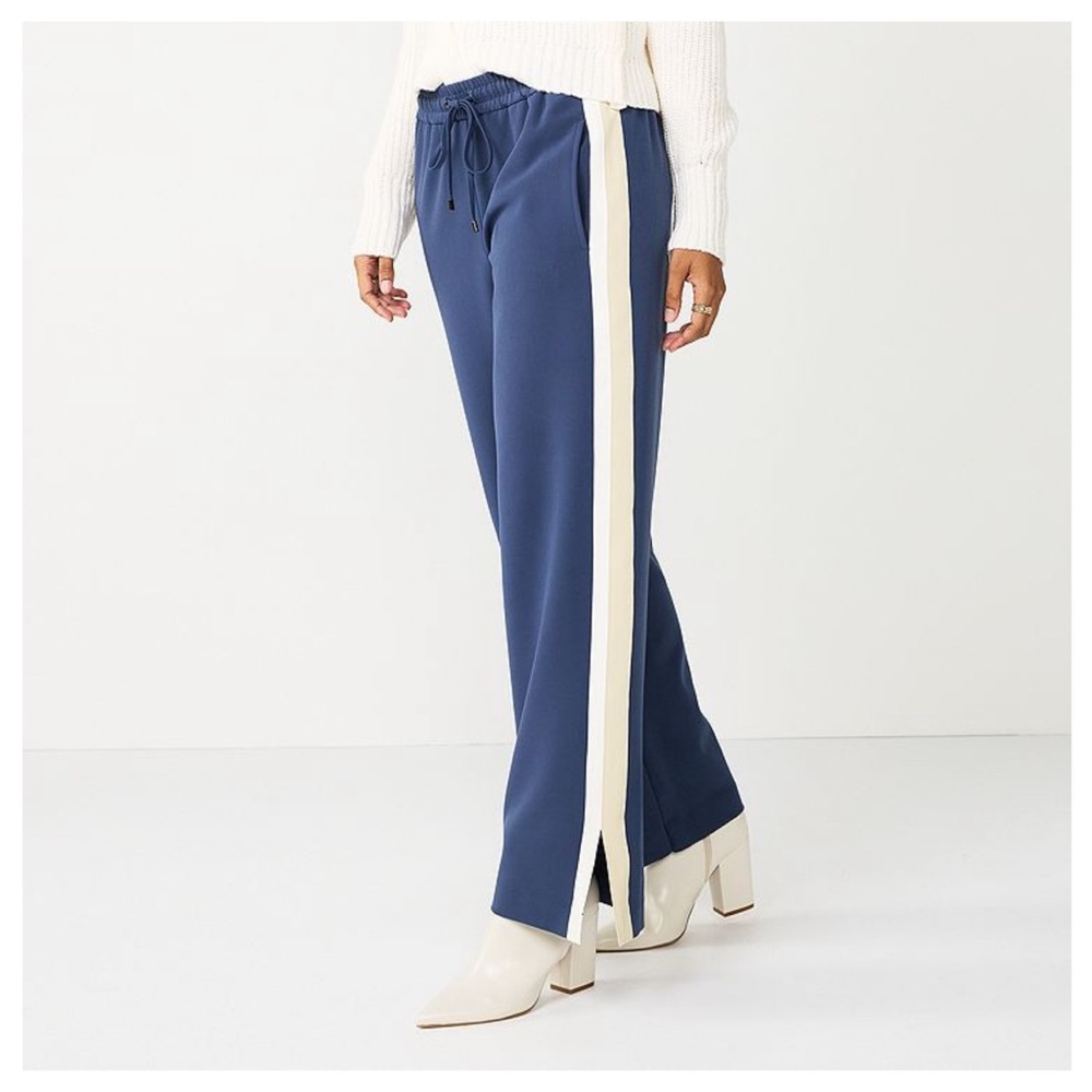 Nine West Side-Stripe Wide-Leg Pants